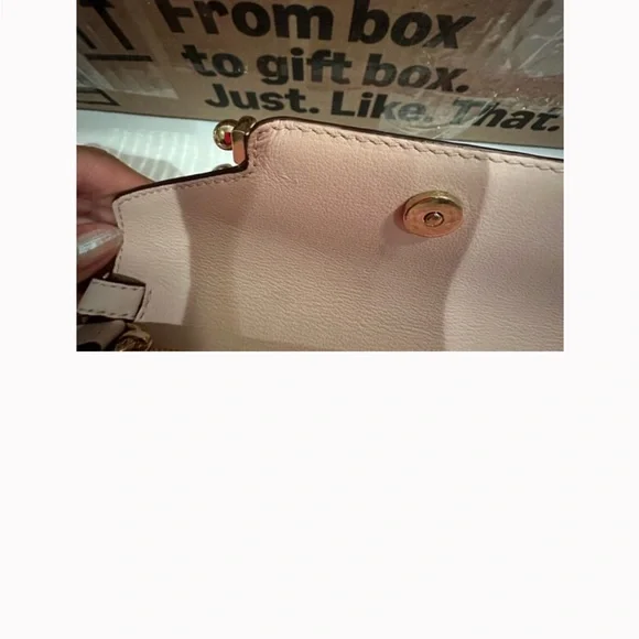 Strathberry Pink Croc-Embossed Bag with Gold Chain - Picture 15 of 15